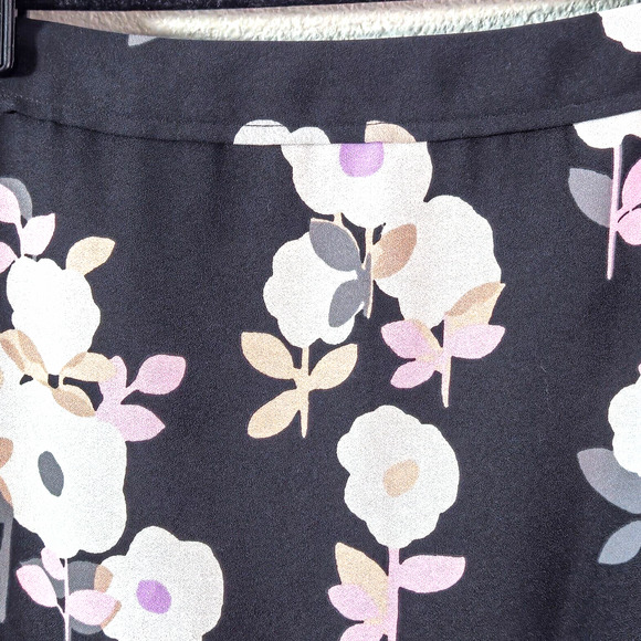Kate Spade Skirt Floral Flared Black Multicolor Size 6 Cottagecore - Picture 3 of 8